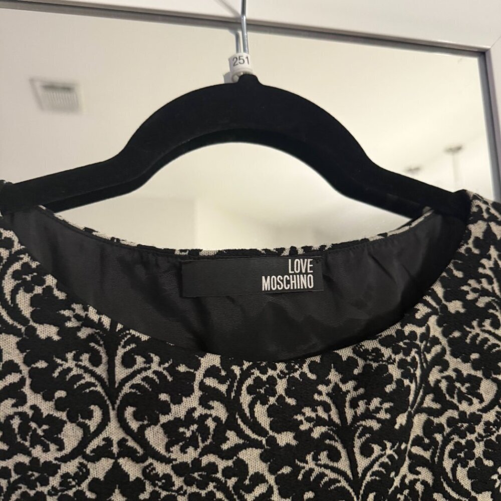 Love Moschino Black & Ivory Damask Sleeveless Dress - Picture 3 of 5
